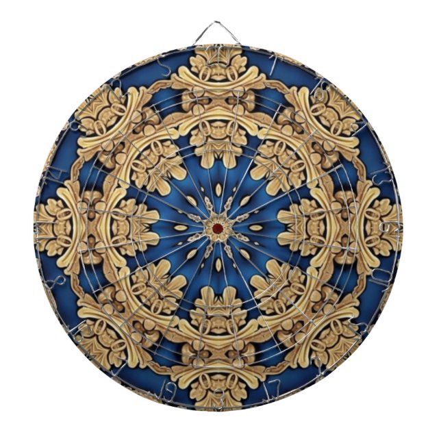 Tabla Dardos Quadro decorativo Dourado azul (Frente)