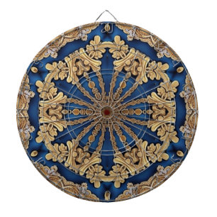 Tabla Dardos Quadro decorativo Dourado azul