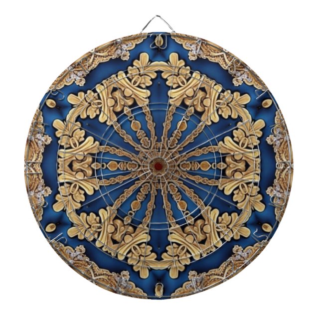 Tabla Dardos Quadro decorativo Dourado azul (Frente)