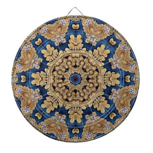 Tabla Dardos Quadro decorativo Dourado azul