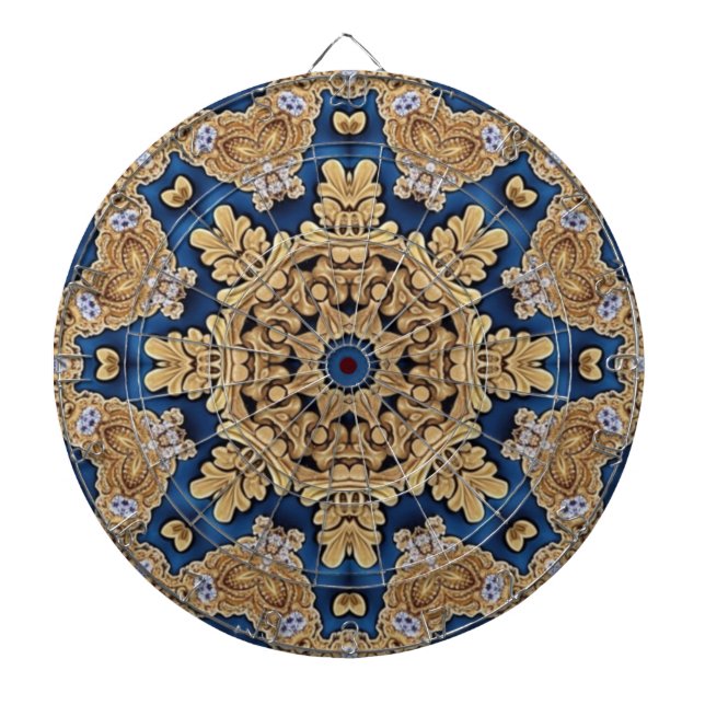 Tabla Dardos Quadro decorativo Dourado azul (Frente)