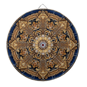Tabla Dardos Quadro decorativo Dourado azul