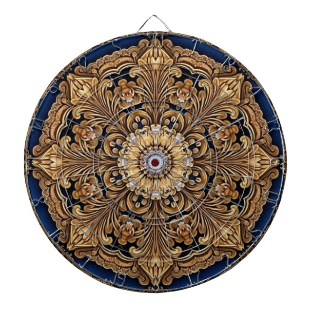 Tabla Dardos Quadro decorativo Dourado azul (Frente)