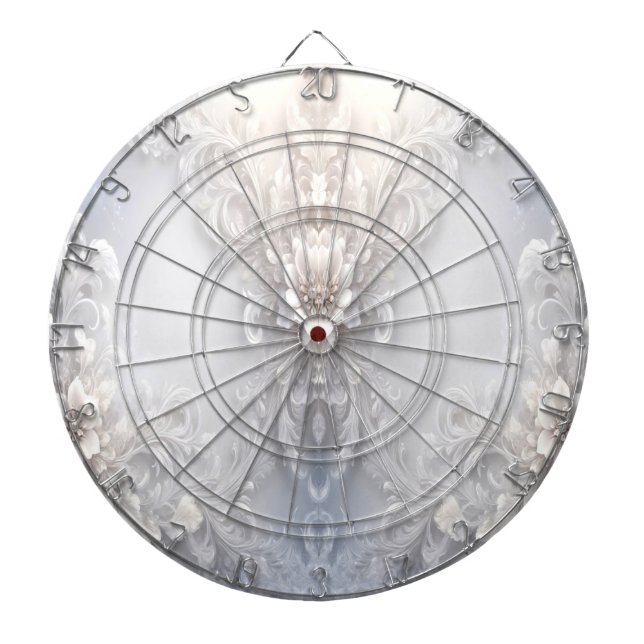 Tabla Dardos Quadro Floral Branco (Frente)