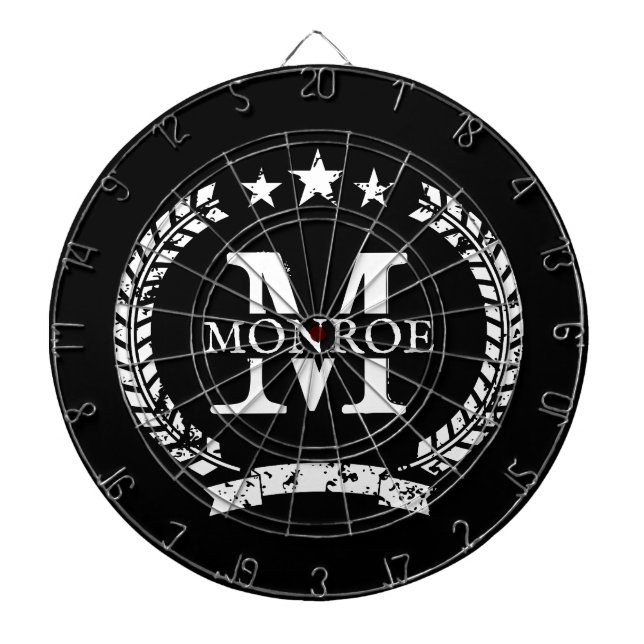 Tabla Dardos Quadro personalizado com monograma de crista de sa (Frente)