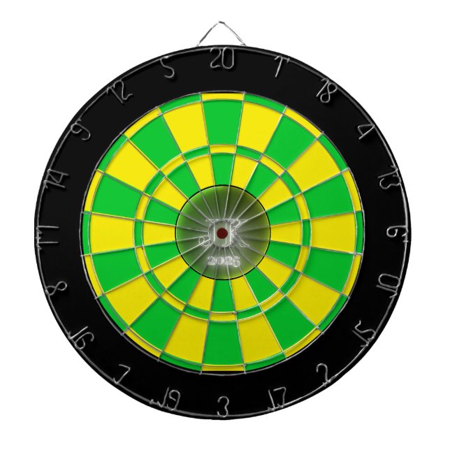 Tabla Dardos Quadro Preto Amarelo Verde 2025 (Frente)