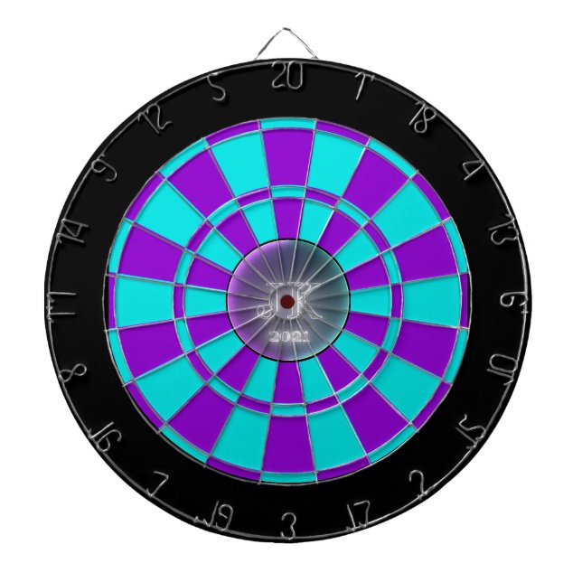 Tabla Dardos Quadro Preto de Teal Roxo 2021 (Frente)