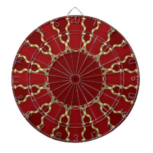 Tabla Dardos Quadro Secundário Dourado Vermelho