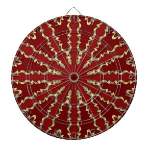 Tabla Dardos Quadro Secundário Dourado Vermelho