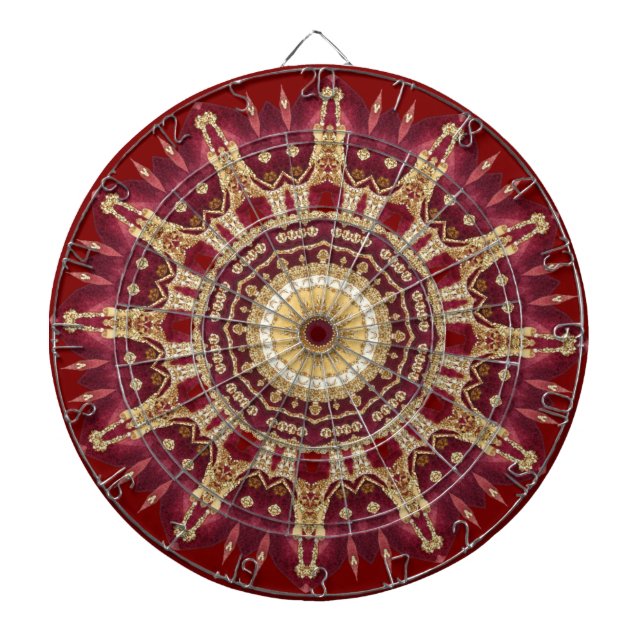 Tabla Dardos Quadro Secundário Dourado Vermelho (Frente)