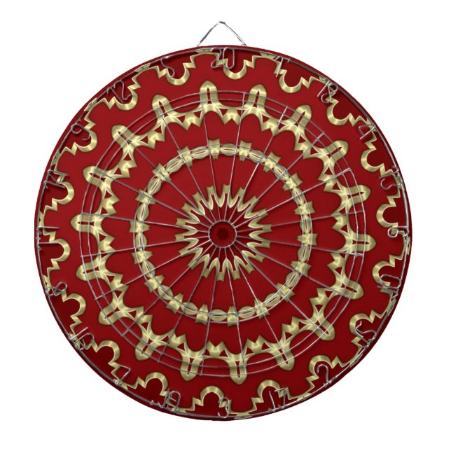 Tabla Dardos Quadro Secundário Dourado Vermelho (Frente)