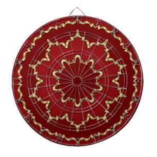Tabla Dardos Quadro Secundário Dourado Vermelho