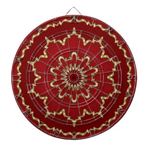 Tabla Dardos Quadro Secundário Dourado Vermelho