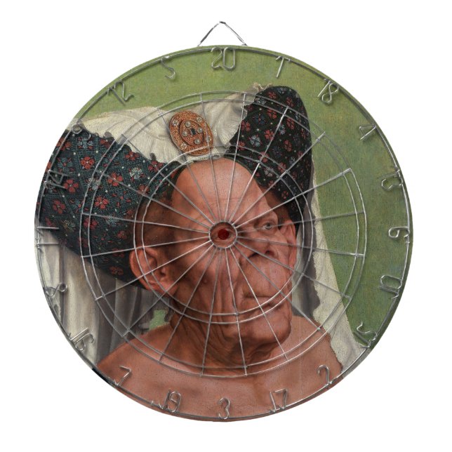 Tabla Dardos Quentin Matsys - Uma Mulher Velha Grotesca (Frente)