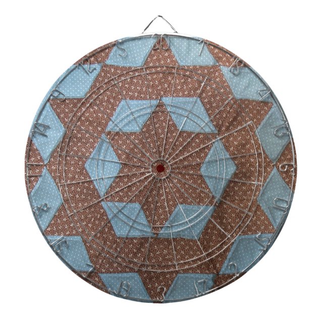 Tabla Dardos Quilt Pattern - Castelo de Brown e Azul (Frente)