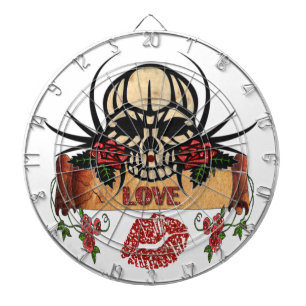 Tabla Dardos RAB Rosas de crânio Rockabilly Love Lipstick