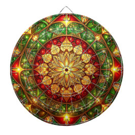 Tabla Dardos Red Green Decorative Floral Dartboard