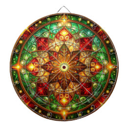 Tabla Dardos Red Green Decorative Floral Dartboard