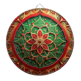 Tabla Dardos Red Green Decorative Floral Dartboard