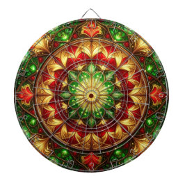 Tabla Dardos Red Green Decorative Floral Dartboard