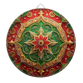 Tabla Dardos Red Green Decorative Floral Dartboard