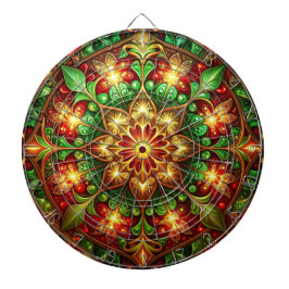 Tabla Dardos Red Green Decorative Floral Dartboard