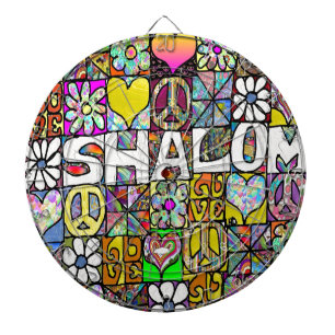 Tabla Dardos Retro anos 60 Psicodélico Shalom AMOR