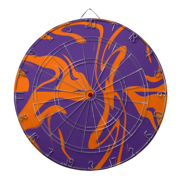Tabla Dardos Retro Motion Laranja & Roxo (Frente)