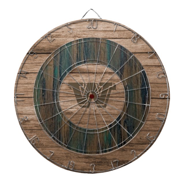 Tabla Dardos Retro Rustic Wood Personalized Dartboard (Frente)