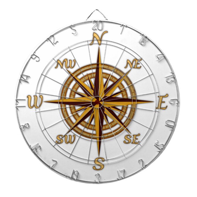 Tabla Dardos Rosa de compasso antigo do estilo (Frente)