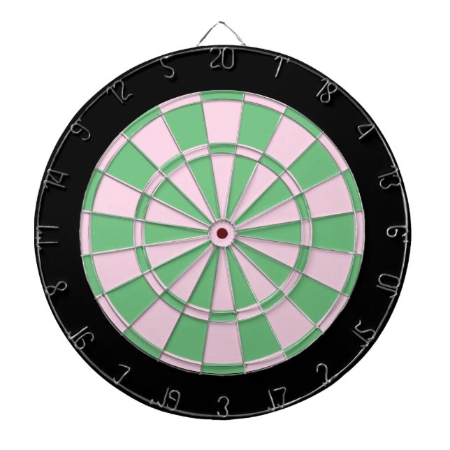Tabla Dardos Rosa e Verde com Borda Preta (Frente)