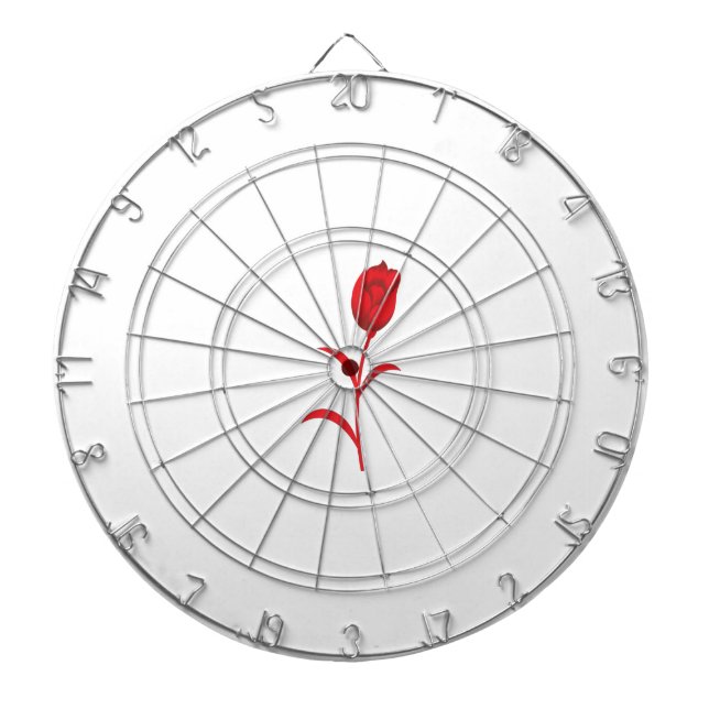 Tabla Dardos Rosa Madder, Lava Vermelho, Design floral (Frente)