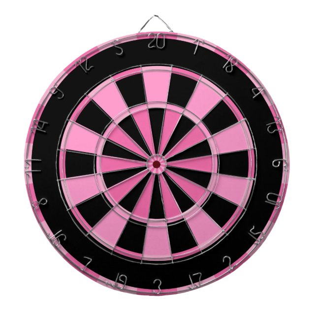 Tabla Dardos Rosa Preto Moderno (Frente)