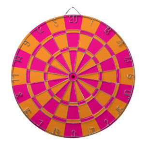 Tabla Dardos Rosa Quente E Laranja