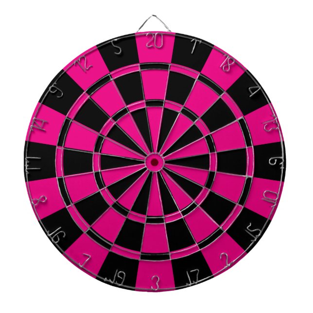 Tabla Dardos Rosa quente e preto (Frente)