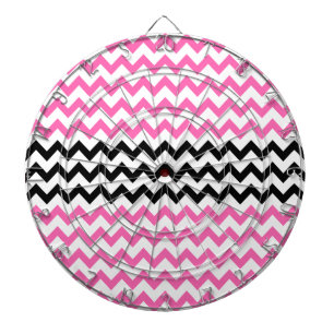 Tabla Dardos Rosa quente e preto Chevron por Shirley Taylor