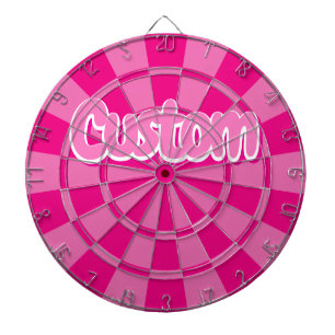 Tabla Dardos Rosa Quente e Texto Personalizado Contornado em Br