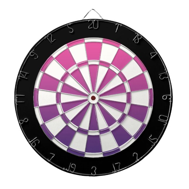 Tabla Dardos Rosa Roxo Preto E Branco (Frente)