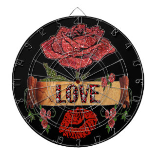 Tabla Dardos Rosas Rockabilly RAB, Amor & Batom