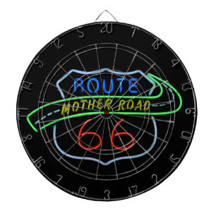 Tabla Dardos Rota 66, a estrada da mãe, sinal de néon