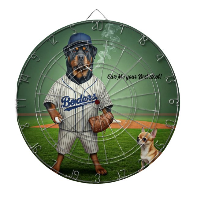 Tabla Dardos Rottie Maximus Baseball Player com ventilador (Frente)