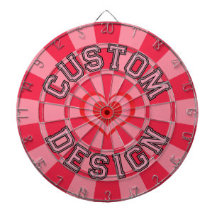 Tabla Dardos Ruby Red e Pink Heart com seu Texto Personalizado