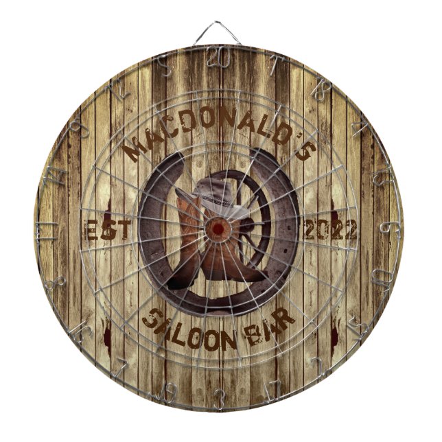 Tabla Dardos Rustic western saloon bar dart board (Frente)