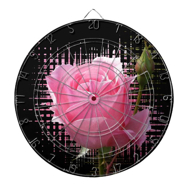 Tabla Dardos salpico de rosa rosa (Frente)