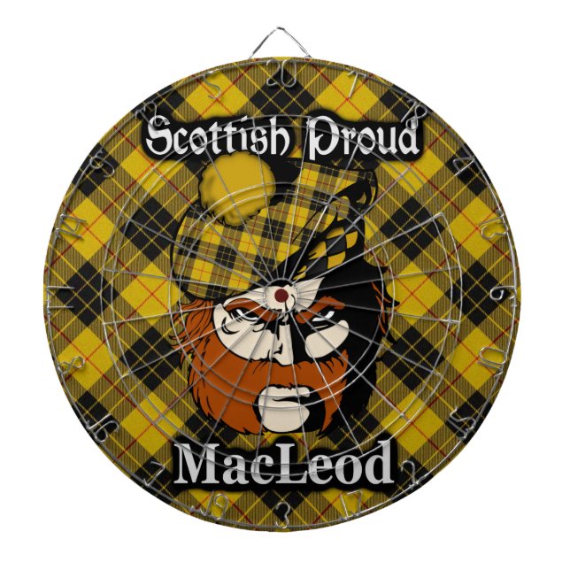 Tabla Dardos Scottish Clan MacLeod Tartan Dartboard (Frente)