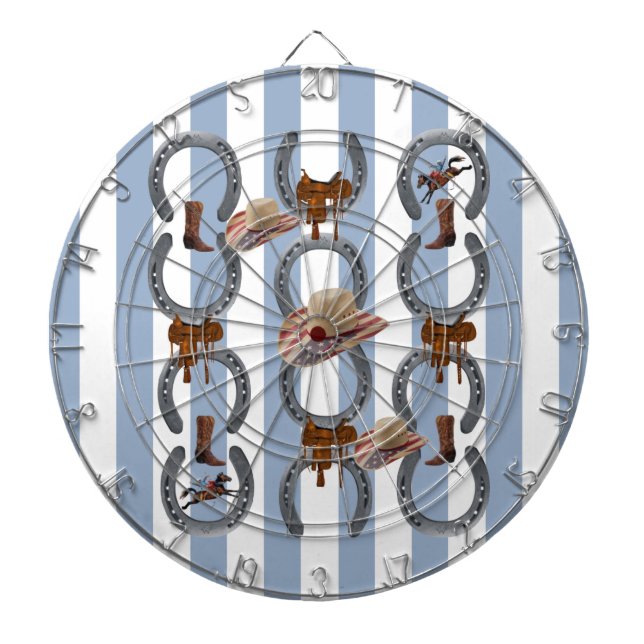 Tabla Dardos Seletor de Cavalo com Stripe Azul e Branco (Frente)