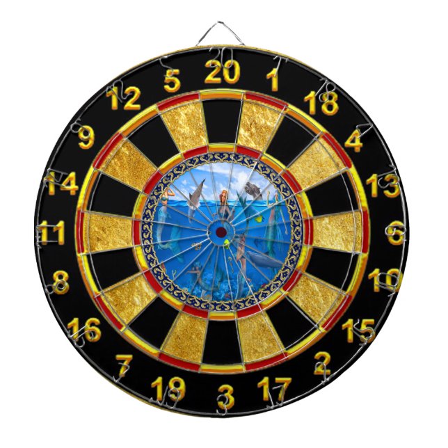 Tabla Dardos Sereias com golfinhos (Frente)