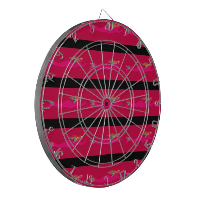 Tabla Dardos sereias rosa nadando vermelhas (Frente Esquerda)