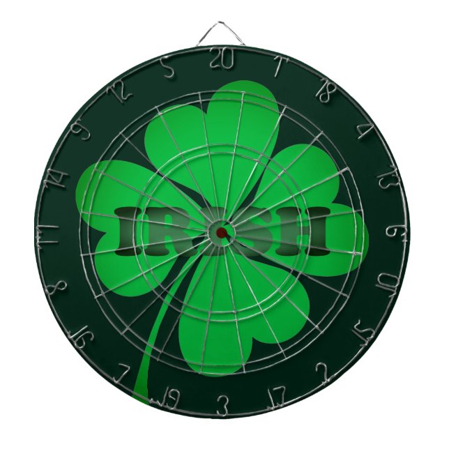 Tabla Dardos Shamrock do trevo verde e moderno irlandês (Frente)