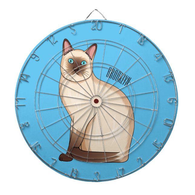 Tabla Dardos Siamese cat cartoon illustration (Frente)